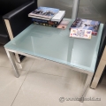 Frosted Glass Square Coffee Table w/ Chrome Legs